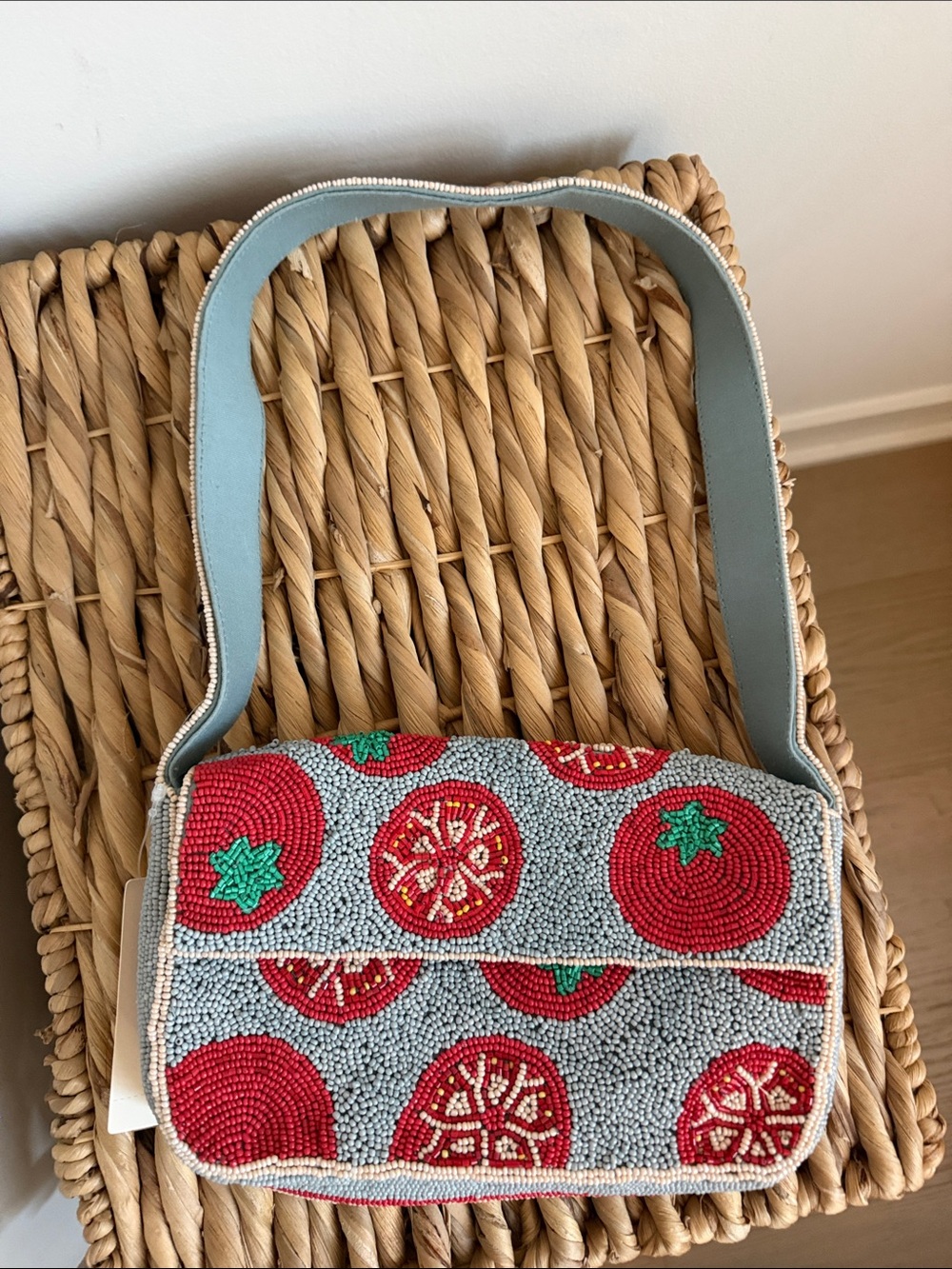 NWT Anthropologie Maeve Tomato Fiona beaded bag